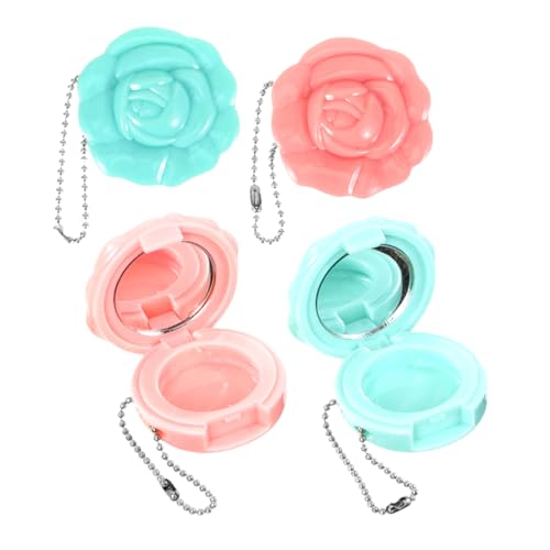 Happyyami 4 Stück Lippenstift-tablett, Leere Lidschatten-paletten, Mini-lippenbalsam-etui Mit Spiegel, Rosenförmige, Leere Lippenstift-tuben, Make-up-paletten-tablett Für Diy-lidschatten, von Happyyami