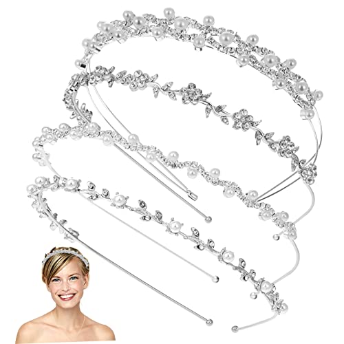 Happyyami 4stücke Hochzeit Stirnbänder Haarband Braut Tiara Strass Haar Hochzeit Haar Band Party Festival Accessoires Schmuck Für Damen von Happyyami