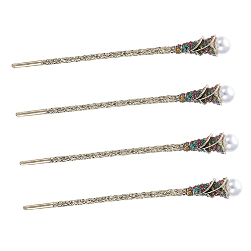 Happyyami 4stücke Strass Haarstäbchen Mit Perle Für Frauen Vintage Haar Nadeln Für Braut Leicht Und Langlebig Für Partys Und Täglichen Gebrauch von Happyyami