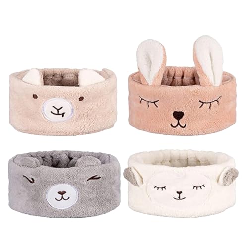 Happyyami 4stücke Elastische Stirnbänder Für Gesichtwaschen Make-up Und Yoga Plüschig Atmungsaktiv Leicht Dehnbar Für Spa Und Sportliche Aktivitäten von Happyyami