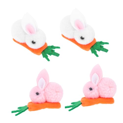 Happyyami 4stücke Teiliges Cartoon Plüsch-haarspangen Mit Karotten-design Für Mädchen Haarschmuck Für Ostern Familienfeiern Und Alltag von Happyyami