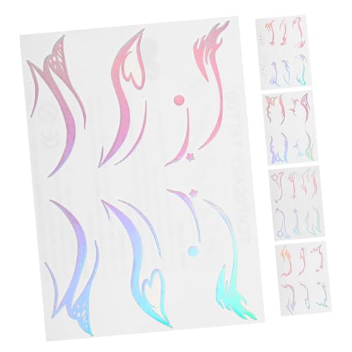 Happyyami 5 Blätter Augenaufkleber Lidschatten-Tattoo-Aufkleber Tattoo-Aufkleber für Frauen Festival-Gesichts-Make-up temporäre Tattoo-Aufkleber gesicht tattoo aufkleber PVC von Happyyami