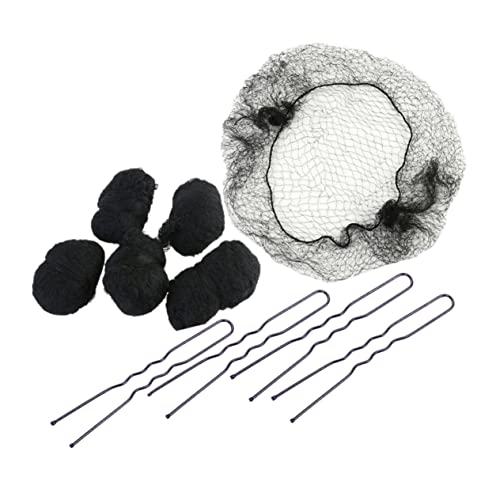 Happyyami 50 Stück Micro Nylon Haarnetze Unsichtbare Elastische Dutt Accessoires für Damen und Mädchen Schwarz Lose Verpackt U Förmige Haarnadeln von Happyyami