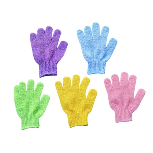Happyyami 5paare Körperpeeling-handschuh Für Dusche Und Sauna Badehandschuhe Mit Fünf Fingern Schrubber-handschuh Für Männer Und Frauen Geeignet Für Seife Peeling Und Duschgel von Happyyami