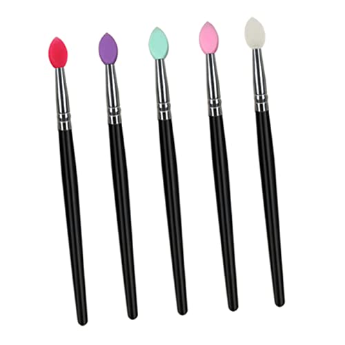 Happyyami 5Stücke Teiliges Make Up Pinselset mit Kunststoffgriff und Gesichtsbürsten Bunten Farben Professionelles Kosmetik Tool für Lidschatten und Konturierung von Happyyami