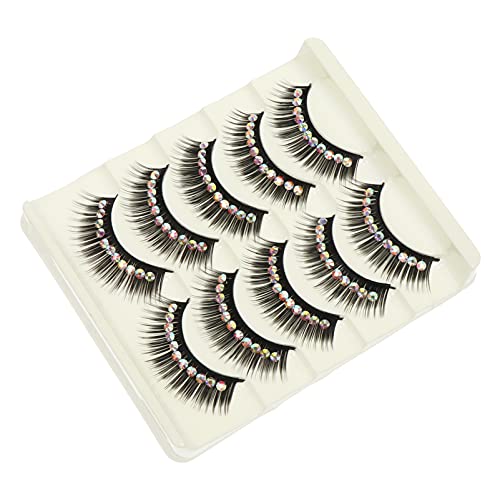 Happyyami 5paare Leuchtende Damen-wimpern Für Make-up Kostüm Und Party Übertreibungs-falsche-wimpern Mit Leichtem Und Geschmeidigem Design Für Augen Die Aufmerksamkeit Erregen von Happyyami