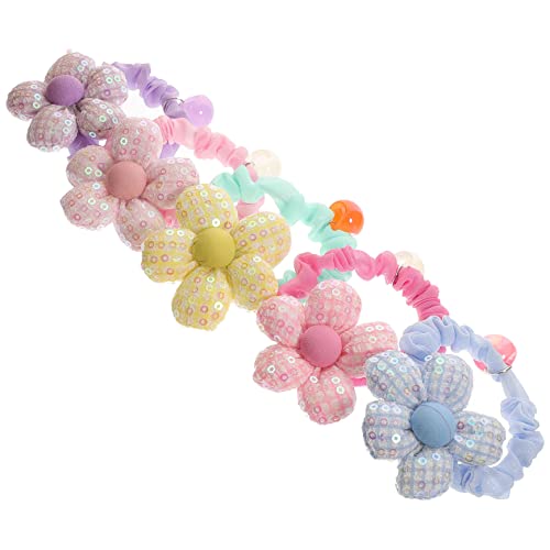 Happyyami 5stücke Blumenhaargummis Für Junge Mädchen Und Mädchen Elastische Haargummis Mit Blumen-design Haarseile Zum Binden Von Pferdeschwänzen Süße Haarschmuck-accessoires Für von Happyyami