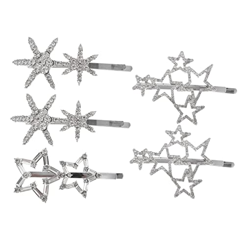 Happyyami 5stücke Haarspange Schneeflocken Form Haarnadel Strass-haarschmuck Für Frauen Geburtstagsfeiern Hochzeit Festival Barrettes Strass-schneeflocken-haarnadel von Happyyami