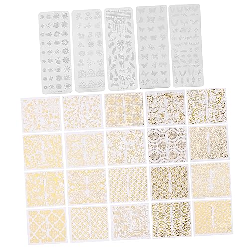 Happyyami 5stücke Nagelstempelplatte Für Nailart-dekoration Blumen-vorlagen Für Maniküre Nailart-stempel Zubehör Für Professionelles Nageldesign Und Diy-nägel von Happyyami