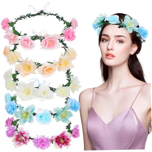 Happyyami 5stücke Teiliges Floral Headbands Blumige Krone Für Erwachsene Für Hochzeiten Festivals Und Partys Und Leicht Und von Happyyami