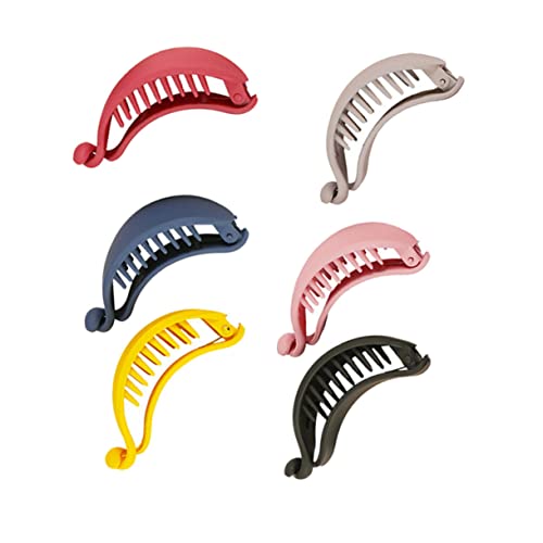 Happyyami 6 Stück Bananenclips Für Haare Bunte Haarklammern Rutschfeste Haarspangen Für Frauen Und Mädchen Für Pferdeschwanz Und Dutt Abgerundete Zähne Tragbar Und Leicht Geeignet Für von Happyyami