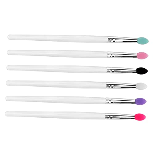 Happyyami 6 Stück Lidschatten Pinsel Gesicht Make-up Pinsel pro brush kosmetikpinsel kosmetischer Lidschattenpinsel großer Lidschattenpinsel mit Pailletten transparenter Kunststoffgriff von Happyyami