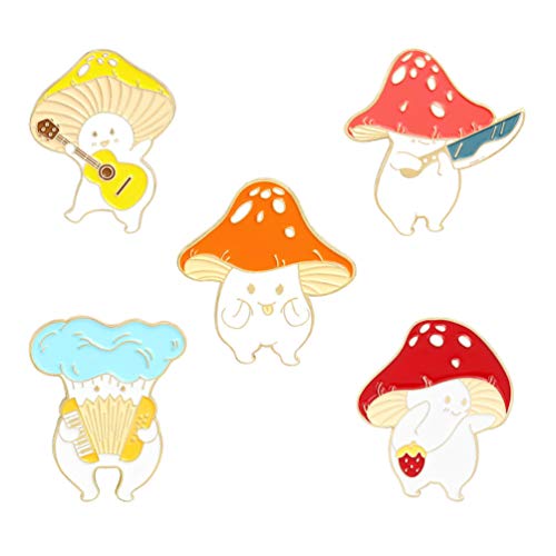 Happyyami 6 Stücke Frauen Pilz Legierung Brosche Feministische Brosche Legierung Corsage Modische Armband Pin für Rucksäcke Kleidung (rot) von Happyyami