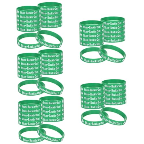 Happyyami Armreif 60 Stk Irisches Armband st patricks day silikonarmbänder Fußballspielarmbänder Geschenke für Männer das Geschenk dekorative Silikonarmbänder Festival-Armbänder von Happyyami