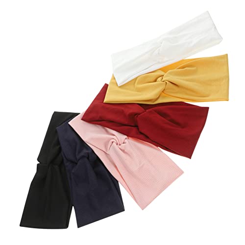 Happyyami 6stücke Teiliges Knotted Headbands Für Damen Elastische Atmungsaktive Turban-haarbänder Für Yoga Workout Und Freizeitaktivitäten Schweißabsorbierend Weinrot von Happyyami