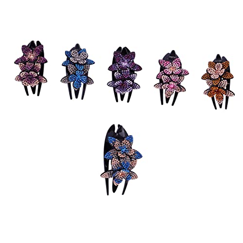 Happyyami 6Stücke Entenschnabel Clip Zahn Haarspangen für Damen Haarschmuck Bunten Farben Hochzeiten Partys von Happyyami