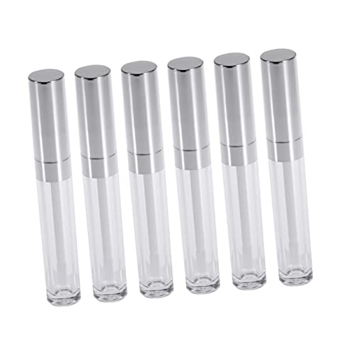 Happyyami 6stücke Leere Kosmetik Lipgloss Tuben Behälter Lippenbalsam Behälter Mit Stäbchen Leer Für Gloss Lip Wand Flaschen Silberfarben von Happyyami