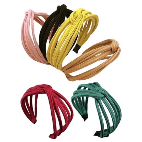 Happyyami 6stücke Stoffhaarbänder Für Frauen Breites Damen-stirnband Stoffbezogenes Stirnband Kreuzknoten-kopfschmuck Geknoteter Kopfschmuck Haarband Für Sport Und Yoga von Happyyami