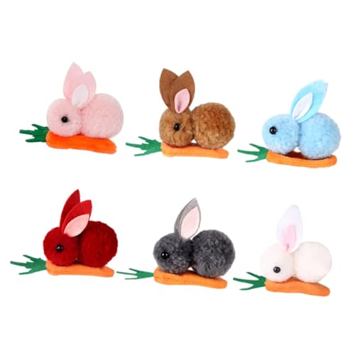 Happyyami 6stücke Teiliges Plush Bunny Haarspangen Süße Kaninchen Und Karotten Haarklammern Für Ostern Mini Haarschmuck Für Mädchen Verschiedenen Farben von Happyyami