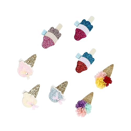 Happyyami 8 Stücke Pailletten Haarspangen Eiscreme Form Glitzer Haar Clips für Mädchen Buntes Party Haaraccessoire von Happyyami