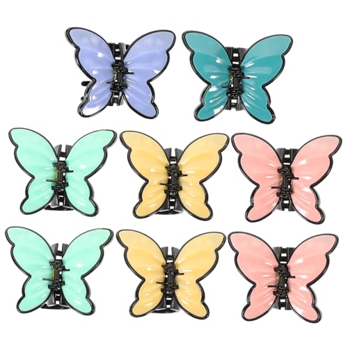 Happyyami 8 Stück Teiliges Schmetterling Haarklammern Rutschfeste Haarspangen für Dickes Haar für Hochzeiten Partys und Alltag Vielseitige Haaraccessoires für Damen und Zufällige Farbe von Happyyami