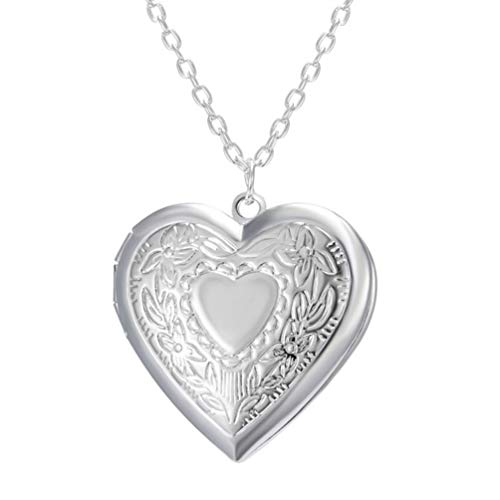 Happyyami Anhänger Herz Halskette Foto Anhänger Medaillon Kette Schmuck Halsschmuck für Frauen Mädchen Hochzeit Valentinstag Immagine 3 von Happyyami