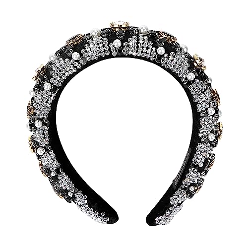 Happyyami -stirnband Für Damen Mit Strass-kopfschmuck Glänzende Kopfbedeckung Für Hochzeit Braut-haarschmuck Barock-design Langlebig Und Lichtecht von Happyyami