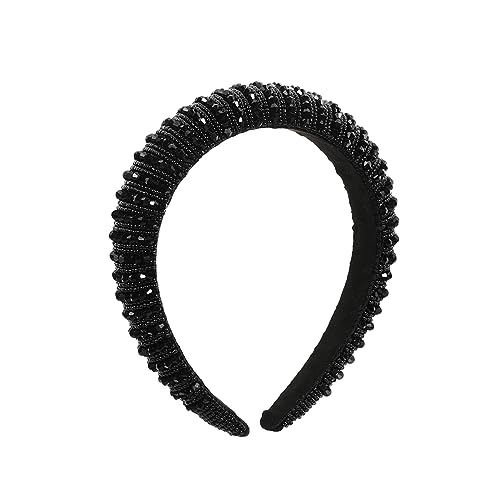 Happyyami Rhinestone Haarkopfband Für -haarband Für Partys Hochzeiten Und Besondere Anlässe Handgefertigtes Accessoire Für Mädchen Und Damen Schwarzes Barock-design von Happyyami