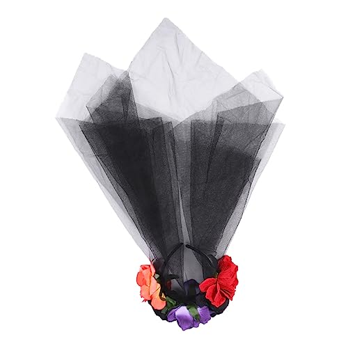 Happyyami Blumen-haarreif Schwarz Mit Rot Orange Party-kopfbedeckung Aus Hochwertigem Material Kreativer Stirnband Für Halloween Und Cosplay von Happyyami