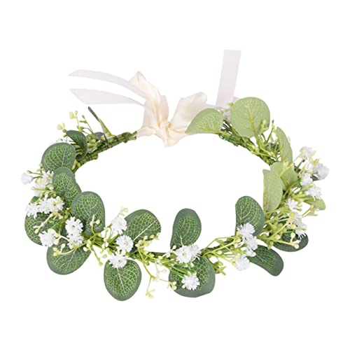 Happyyami Blumenkranz Kopfschmuck für Damen Simulationskranz für Hochzeiten Partys und Fotografie Eleganter Haarreifen mit Lebendigem Design für Braut und Besondere Anlässe von Happyyami