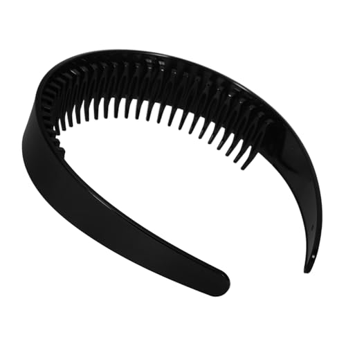Happyyami Schwarzes Breites Stirnband aus Kunststoff Rutschfestes Haarband für Damen Vielseitiges Haar Accessoire für Verschiedene Anlässe von Happyyami