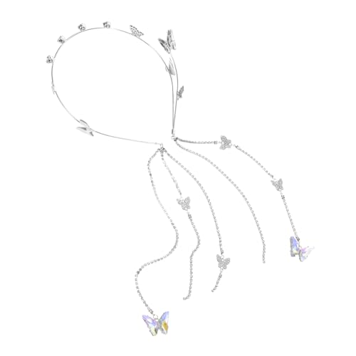 Happyyami Schmetterlings Stirnband Mit Quasten Zirkon Kristall Stirnband Für Damen Elegantes Kopfbedeckung Haarschmuck Für Frauen von Happyyami