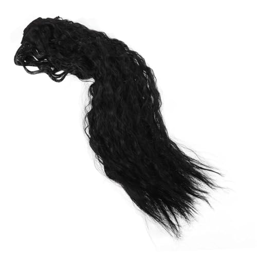 Happyyami Clip Haarverlängerung für Damen Teiliges Schwarz Hochtemperatur Synthetikhaar Welliges und Lockiges Design für Dünnes Haar Einfache Anwendung und Realistische von Happyyami