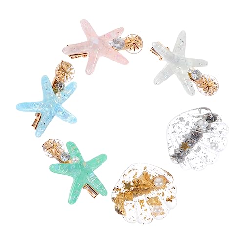 Happyyami 6stücke Teiliges Muschel-haarspangen Haarschmuck Für Mädchen Und Frauen Dekorative Zirbenhaarklammern Im Beach-style Für Haartypen von Happyyami