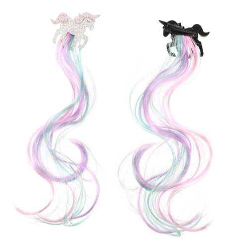 Happyyami Einhorn Haarnadeln Bunte Lockige Haar Nadeln Junge Mädchen Kopfschmuck Mädchen Haar Accessoires Haarspangen Clips von Happyyami