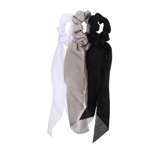 Happyyami Elastische Haargummis Für Frauen 3 Stück in Grau Strapazierfähige Haarkrawatte Für Verschiedene Frisuren Für Dutt Pferdeschwanz Und Tägliches Styling von Happyyami