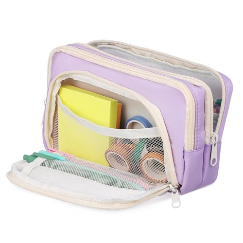 Happyyami Große Kapazität Federmäppchen Stilvolle Stifttasche Für Schüler Und Für Schreibwaren Make-up Und Kunstbedarf Und Langlebig Vielseitig Einsetzbar von Happyyami