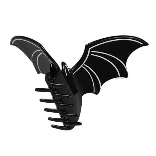 Happyyami Fledermaus Haarklammer für Damen Retro Halloween Haarspange Rutschfester Haarklip für Langes Haar Praktisch zum Stylen Make Up Kochen Sport von Happyyami