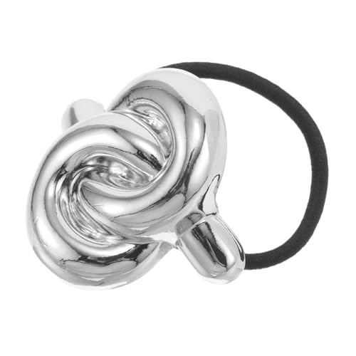 Happyyami Geometrischer Metall Haarband mit Hoher Elastizität Haargummi für Damen Vielseitiges Accessoire für Silberfarbene Haarspange als zu Weihnachten oder Geburtstag von Happyyami
