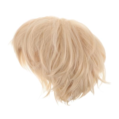 Happyyami Goldene Echthaarperücke Für Frauen Lockig Echt Perücken Für Weiße Frauen Vollspitze von Happyyami