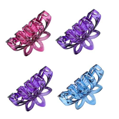 Happyyami 4stücke Haarklammer Blau Große Haarspangen Aus Kunststoff Krallenklammern Haarschmuck Für Damen Haarnadel Haarspangen Mit Blau Schwarz Weinrot Violett von Happyyami