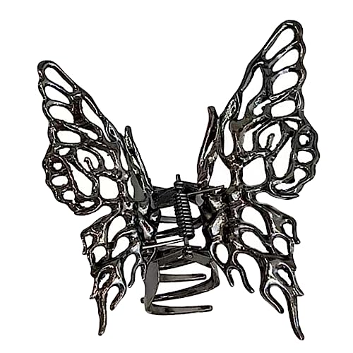 Happyyami Große Schmetterling Haarklammer Schwarzer Haarkieferclip für Damen Stabil und Elastisch für Partys Hochzeiten und Mehr Hält Haare Sicher und Ordentlich von Happyyami