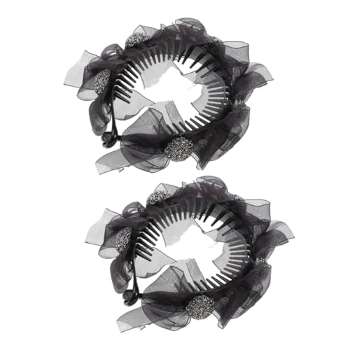 Happyyami Haarnadel Mit Pferdeschwanzhalter Blumen-pferdeschwanz-haarklammern Mit Schleife Chiffon-seiden-haarspangen Für Dickes Haar Multifunktionale Haarspangen Für Frauen von Happyyami