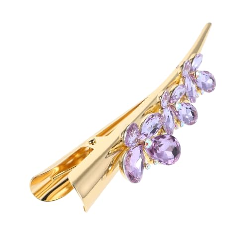 Happyyami Kopfbedeckung Haarspange Alligator Haarspange Schmetterling Bling Kristall Haarnadel Für Frauen Mädchen Haarschmuck Violett von Happyyami