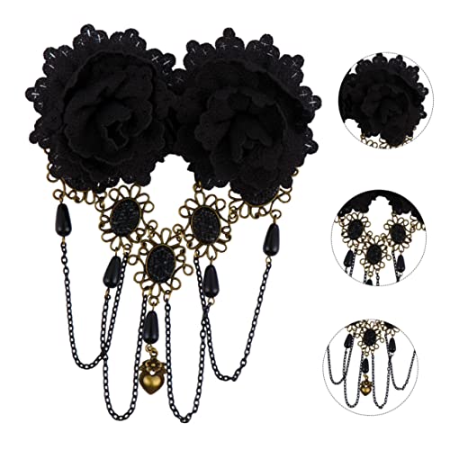 Happyyami Haarnadel Aus Spitze Im Gothic-stil Schwarz Für Halloween-partys Und Frauen Als Haaraccessoire von Happyyami