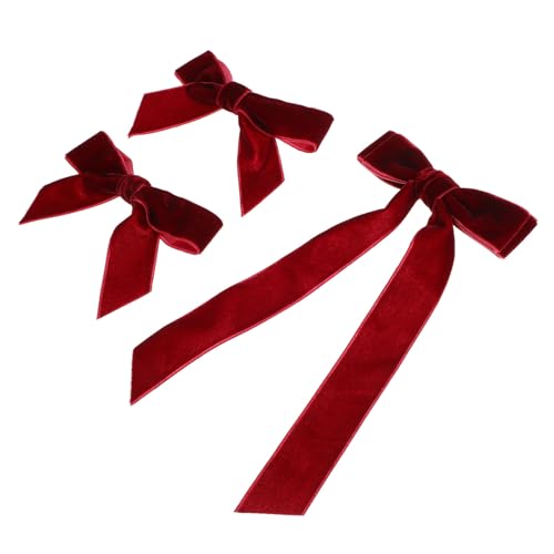 Happyyami Haarspangen- Und Schleifenset 3-teilig Weicher Samt Haarschmuck Für Damen Schleifen Haarspangen Für Partys Hochzeiten Und Den Täglichen Gebrauch von Happyyami