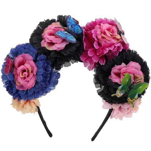 Happyyami Halloween Krone Stirnband Tag Der Toten Kopfschmuck Mexikanische Party Kostüm Kopfschmuck Für Cosplay von Happyyami