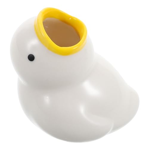 Happyyami Zahnbürstenhalter Aus Keramik Enten-Form Badezimmer-Organizer Cartoon- Für Junge Mädchen Süßes Design Praktische Aufbewahrung Kompakter Ständer von Happyyami