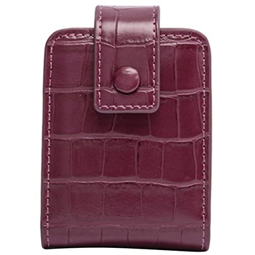 Happyyami Kleiner Kosmetiktasche Für Damen Mit Spiegel Tragbares Lippenstiftetui Kompakte Make up Tasche Für Handtasche Für Reisen Und Alltag Kultivierte Aufbewahrungstasche in Weinrot von Happyyami