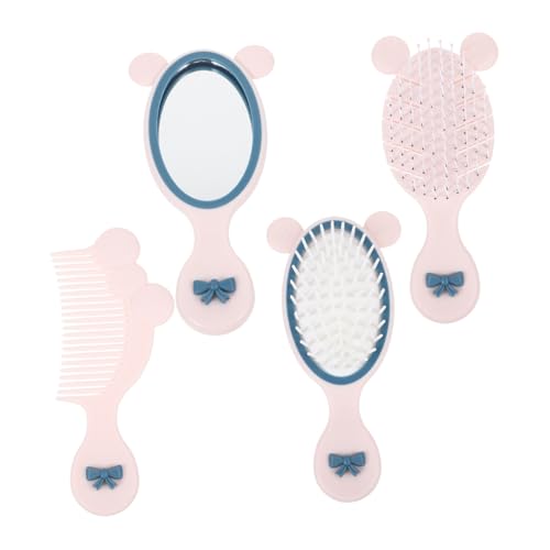 Happyyami Kleines Haarbürsten Mädchen Entwirrungskamm Und Handspiegel Praktisch Und Tragbar Für Hause Und Unterwegs von Happyyami